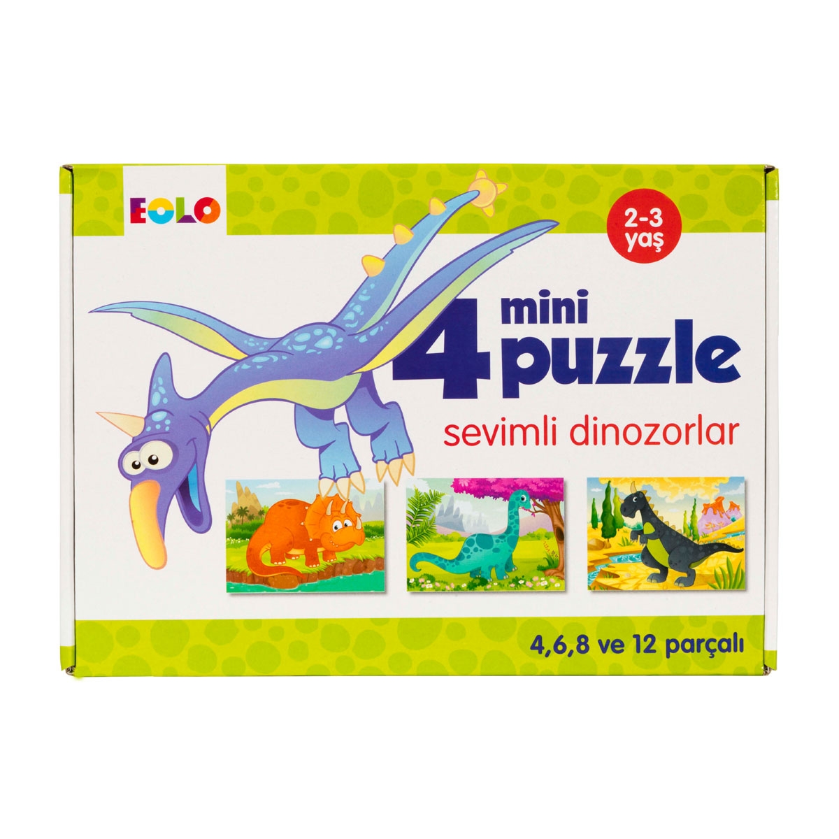 4 Mini Puzzle - Sevimli Dinozorlar